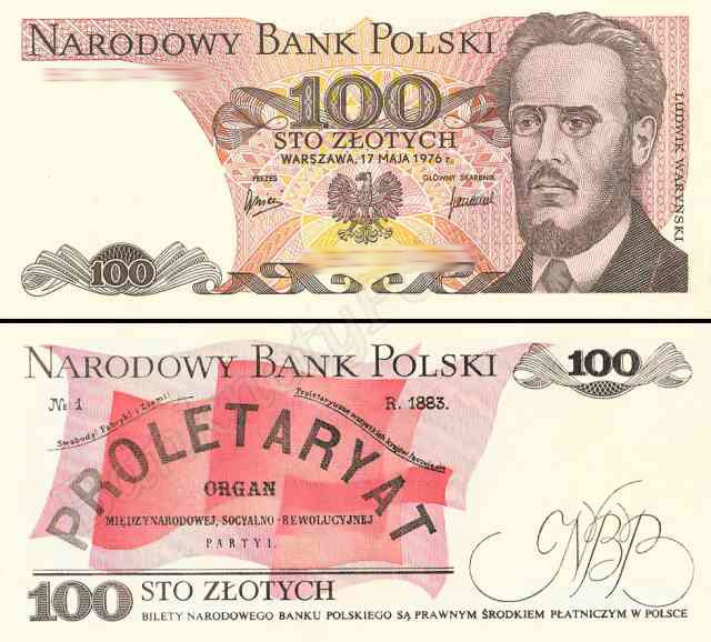 Banknot Kolekcjonerski 100 Złotych 1976 – Ludwik Waryński